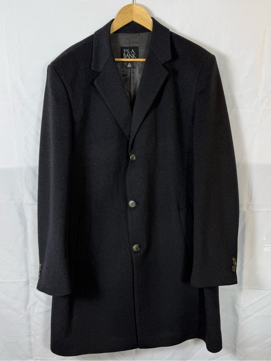Jos. A. Bank Other - Jos A Bank Black Wool Blend Overcoat Mens 44 Long Classic 3 Button Coat